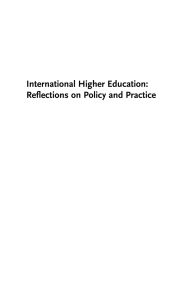 International Higher Education: Reflections on Policy and Practice