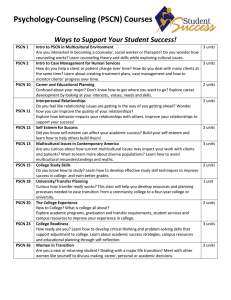 Psychology‐Counseling (PSCN) Courses Ways to Support Your Student Success!   