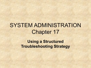 SYSTEM ADMINISTRATION Chapter 17 Using a Structured Troubleshooting Strategy