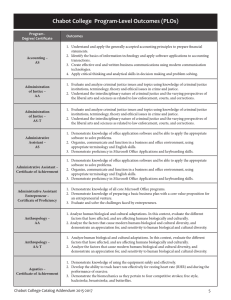 Chabot College  Program-Level Outcomes (PLOs)