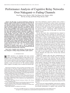 m Performance Analysis of Cognitive Relay Networks Over Nakagami- Fading Channels