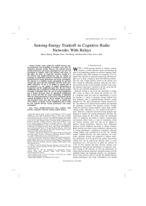 W Sensing-Energy Tradeoff in Cognitive Radio Networks With Relays