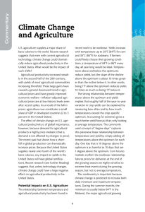 Climate Change and Agriculture Commentary