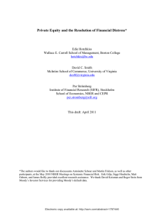 Private Equity and the Resolution of Financial Distress*