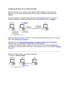 Configuring Windows XP as a Network Bridge