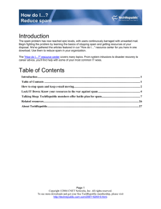 Introduction  How do I…? Reduce spam