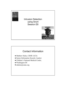 Contact Information Intrusion Detection using Snort Session E6