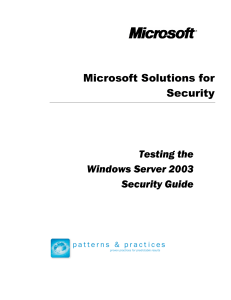 Testing the Windows Server 2003 Security Guide