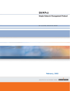 SNMP v3 Simple Network Management Protocol Februar y, 2003