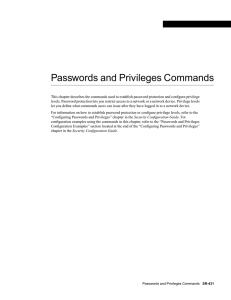 Passwords and Privileges Commands