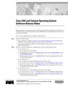 Cisco IOS and Catalyst Operating System Software Release Notes