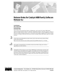 Release Notes for Catalyst 4000 Family Software x