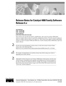 Release Notes for Catalyst 4000 Family Software x