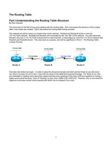 The Routing Table  Part I Understanding the Routing Table Structure