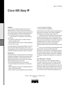 Cisco IOS Easy IP W P Summary