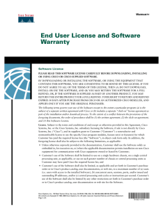 End User License and Software Warranty