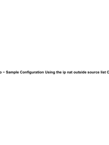 Cisco − Sample Configuration Using the ip nat outside source...