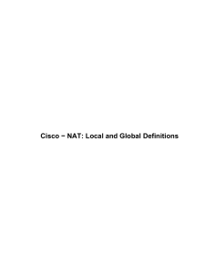 Cisco − NAT: Local and Global Definitions