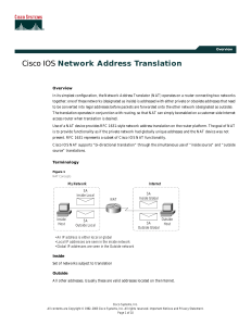 Cisco IOS Network Address Translation