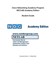 Cisco Networking Academy Program NETLAB Academy Edition  Student Guide