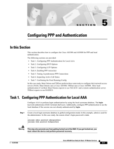 # Configuring PPP and Authentication In this Section