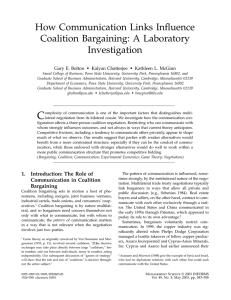 How Communication Links Inﬂuence Coalition Bargaining: A Laboratory Investigation