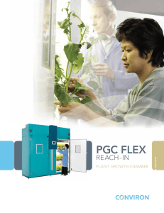 PGC FLEX REACH-IN PLANT GROW TH CHAMBER TA SHEET