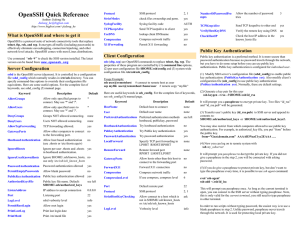 OpenSSH Quick Reference What is OpenSSH and where to get it