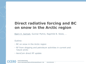 Direct radiative forcing and BC on snow in the Arctic region -