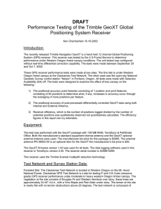 DRAFT Performance Testing of the Trimble GeoXT Global Positioning System Receiver