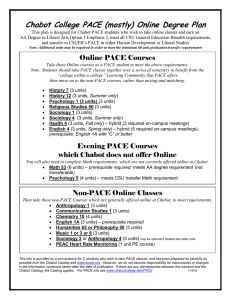 Chabot College PACE (mostly) Online Degree Plan