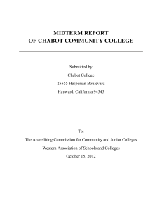 MIDTERM REPORT OF CHABOT COMMUNITY COLLEGE