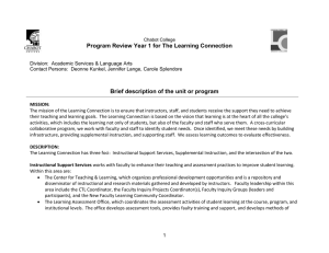 Program Review Year 1 for The Learning Connection