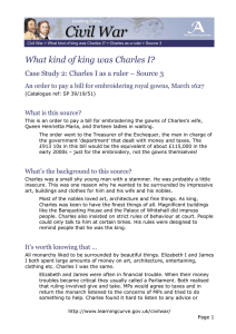 What kind of king was Charles I? What is this source?