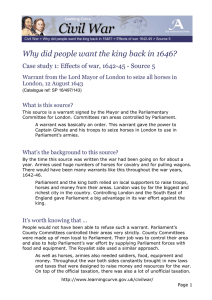 Why did people want the king back in 1646?