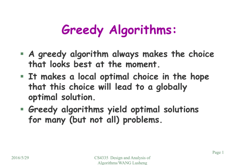 Greedy Algorithm Problems And Solutions Pdf