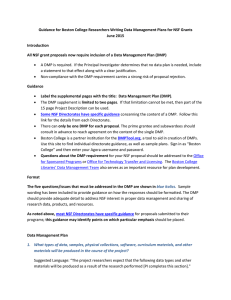 Guidance for Boston College Researchers Writing Data Management Plans for... June 2015 Introduction