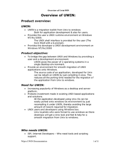 Overview of UWIN: Product overview: UWIN: