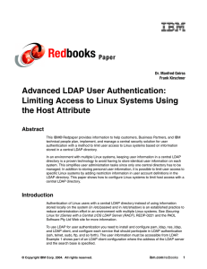 Red books Advanced LDAP User Authentication: Limiting Access to Linux Systems Using