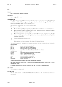 COL (1) BSD General Commands Manual COL