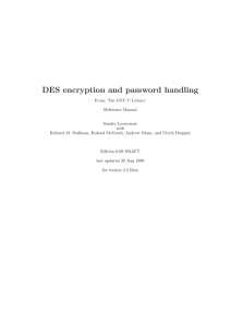 DES encryption and password handling