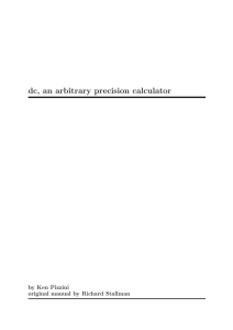 dc, an arbitrary precision calculator by Ken Pizzini