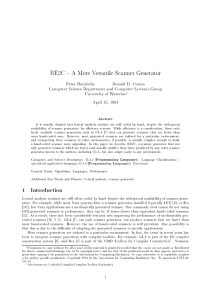 Peter Bumbulis Donald D. Cowan Computer Science Department and Computer Systems Group