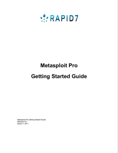 Metasploit Pro Getting Started Guide Metasploit Pro Getting Started Guide