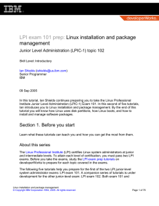 LPI exam 101 prep: Linux installation and package management