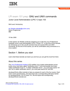 LPI exam 101 prep: GNU and UNIX commands