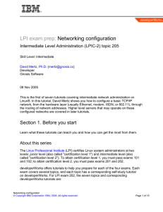 LPI exam prep: Networking configuration Intermediate Level Administration (LPIC-2) topic 205