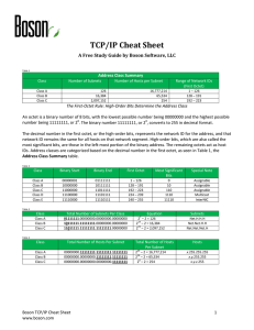 TCP/IP Cheat Sheet A Free Study Guide by Boson Software, LLC