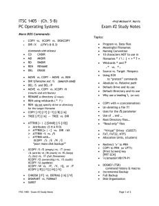 ITSC 1405 – (Ch. 5-8)  PC Operating Systems Exam #2 Study Notes