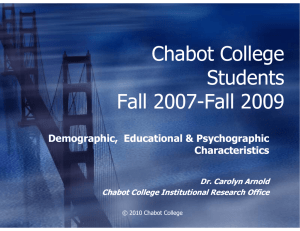 Chabot College Students Fall 2007-Fall 2009